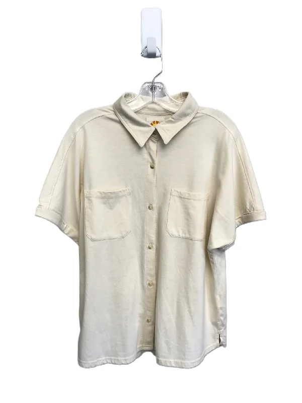 Beige Top Short Sleeve By C And C, Size: L