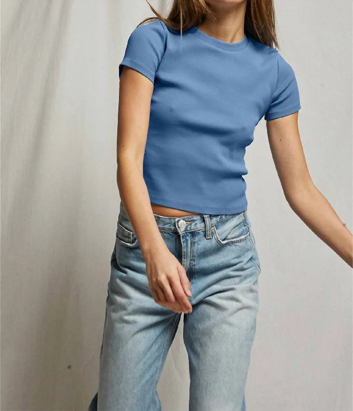 Katz Ribbed T-Shirt In Carolina Blue