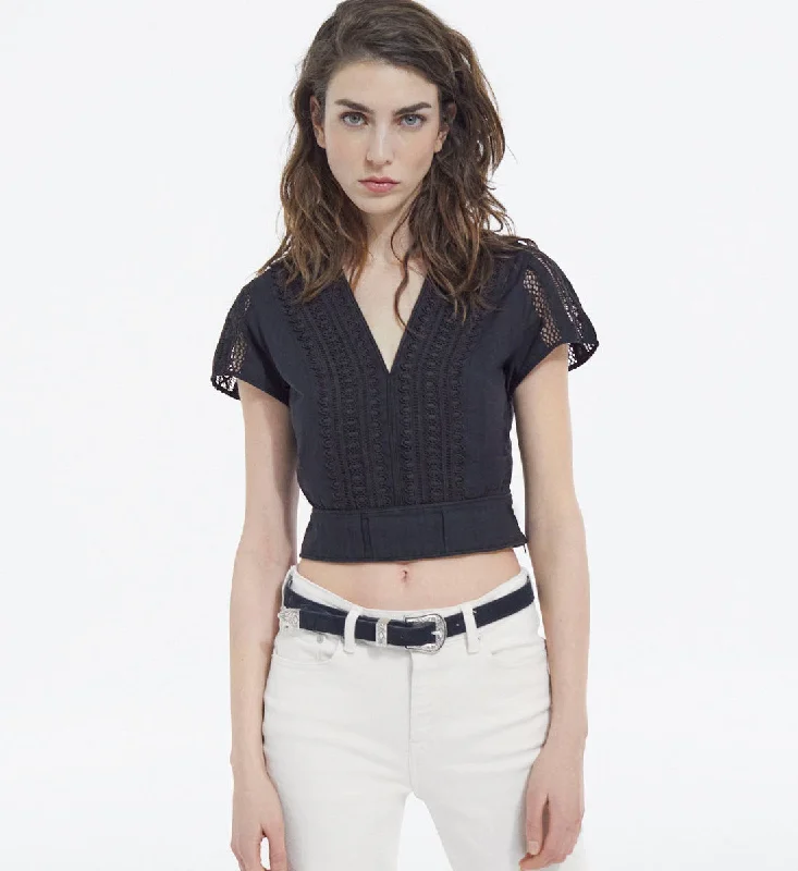 Short-sleeve Cotton Fitted Top