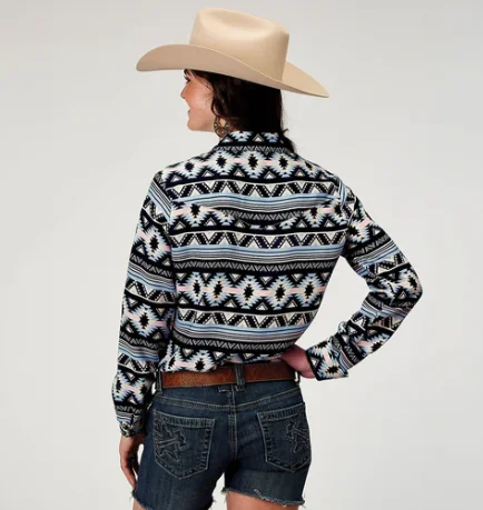 03-050-0590-2063 Roper Women's Five Star Collection LS Shirt Aztec Print 03-050-0590-2063 Roper Women's Five Star Collection LS Shirt Aztec Print