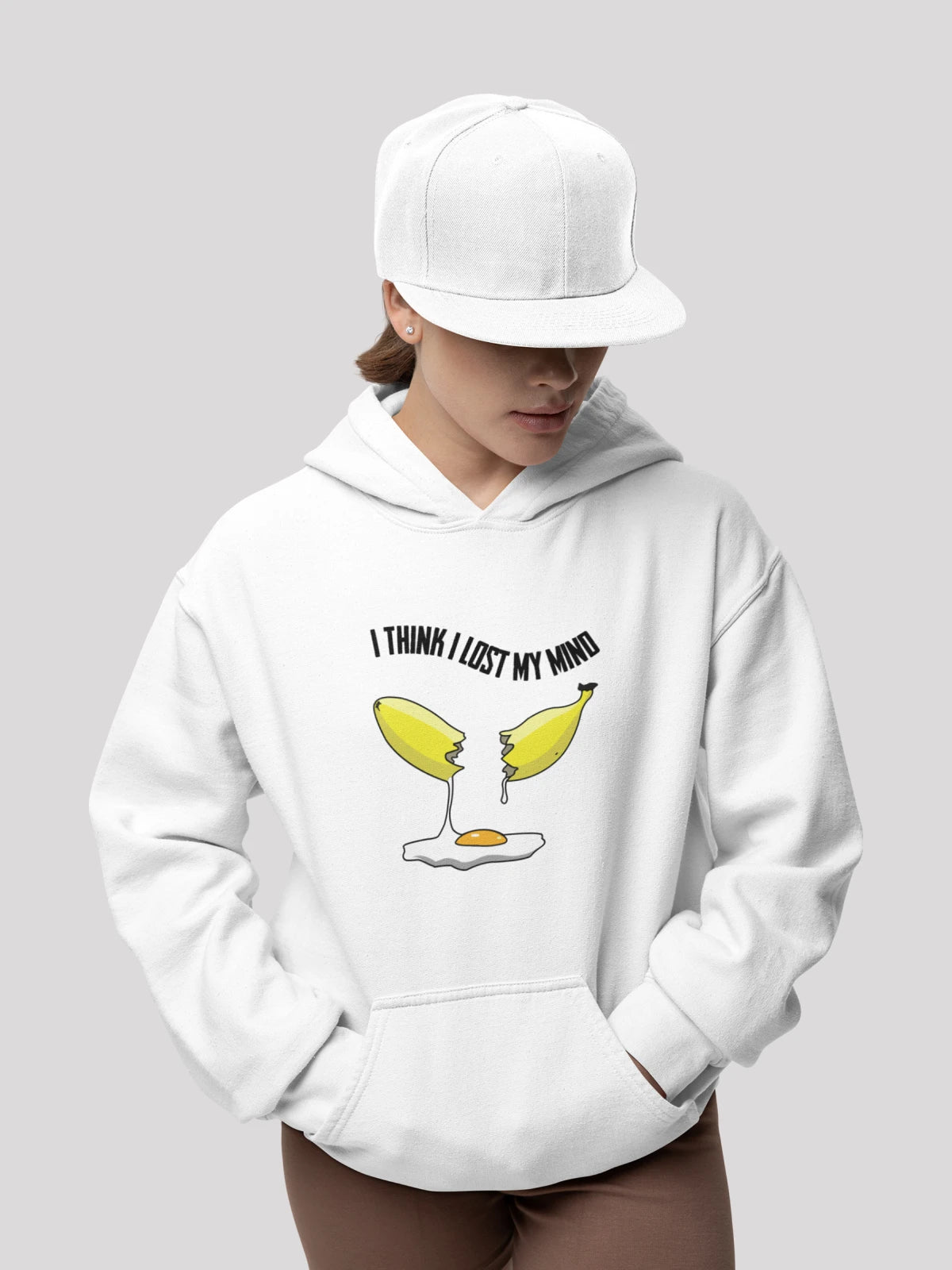 I Think I Lost My Mind White Hoodie For Women