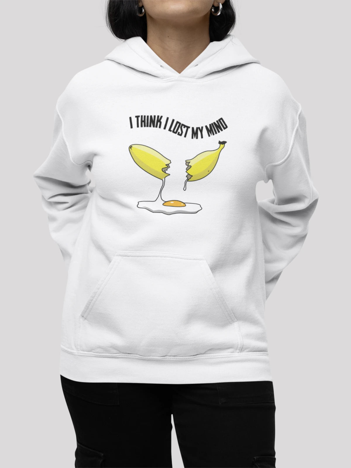 I Think I Lost My Mind White Hoodie For Women