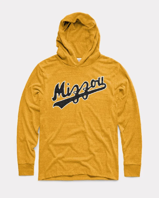 Mizzou Script Gold Lightweight Hoodie