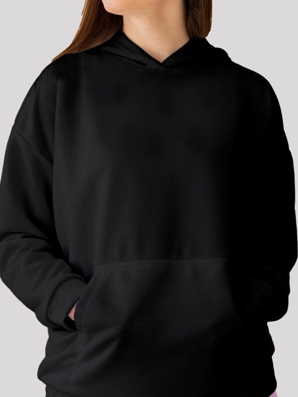 Mushroom Black Hoodie For Women