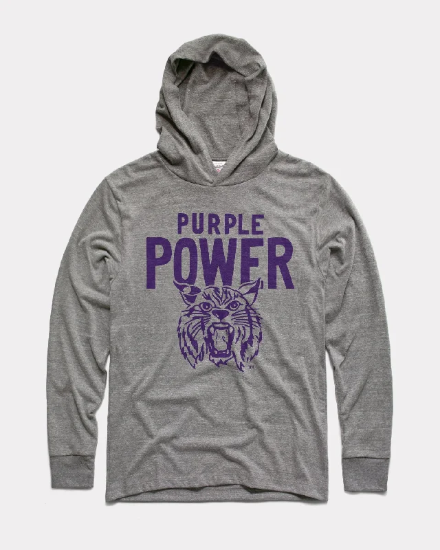 Wildcats Purple Power Grey Lightweight Hoodie