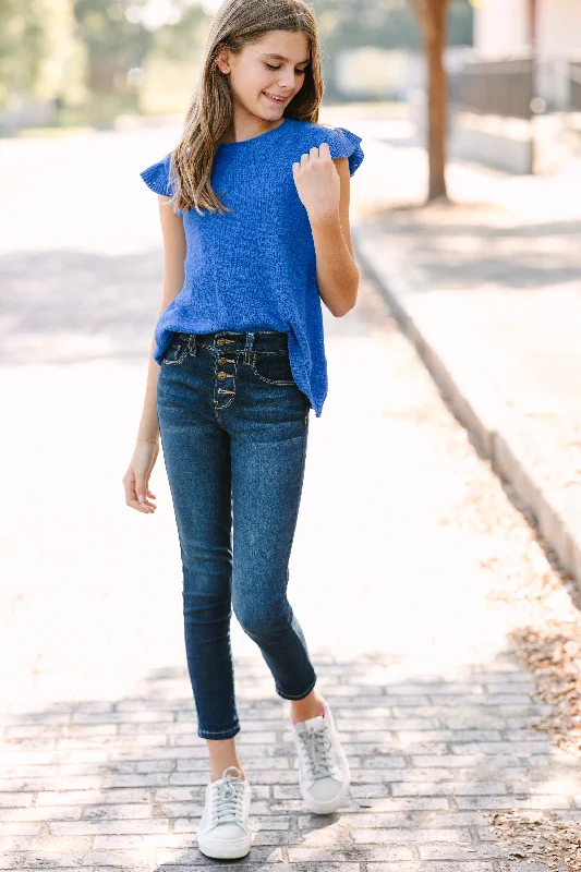 Girls: Certain Joy Royal Blue Knit Top