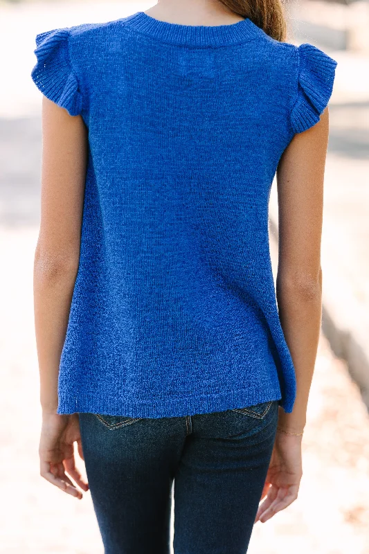 Girls: Certain Joy Royal Blue Knit Top