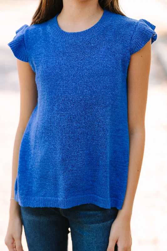 Girls: Certain Joy Royal Blue Knit Top