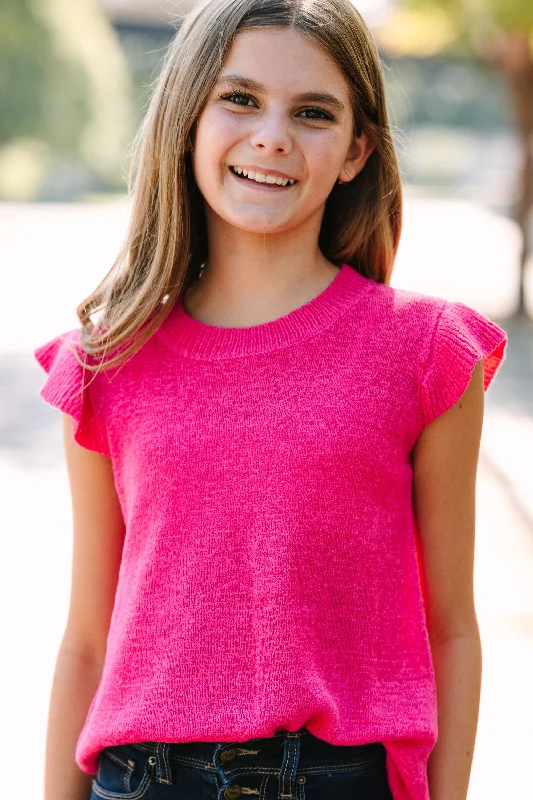 Girls: Certain Joy Fuchsia Knit Top