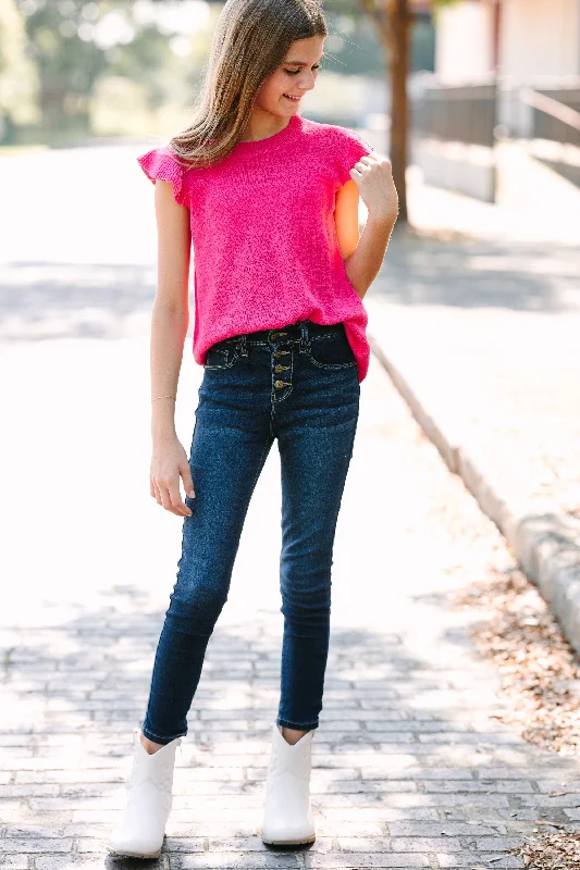 Girls: Certain Joy Fuchsia Knit Top