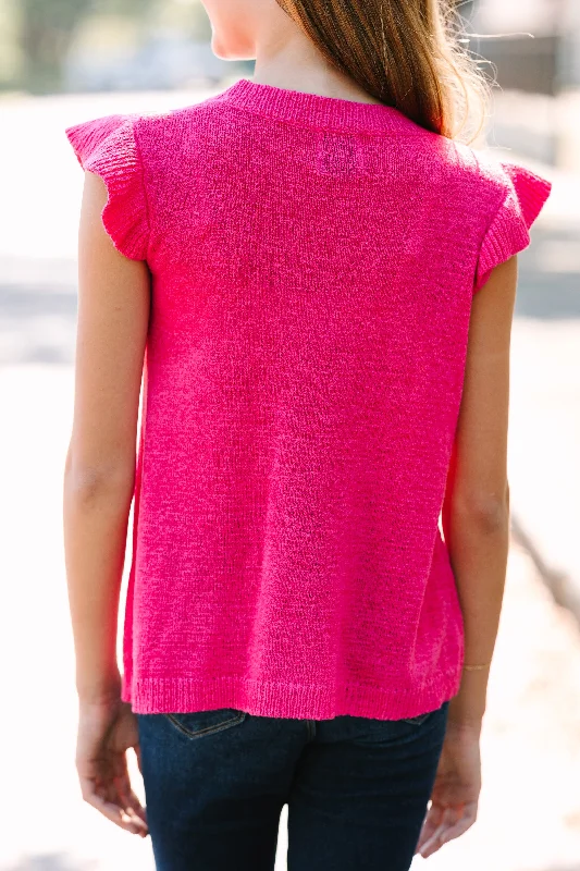 Girls: Certain Joy Fuchsia Knit Top