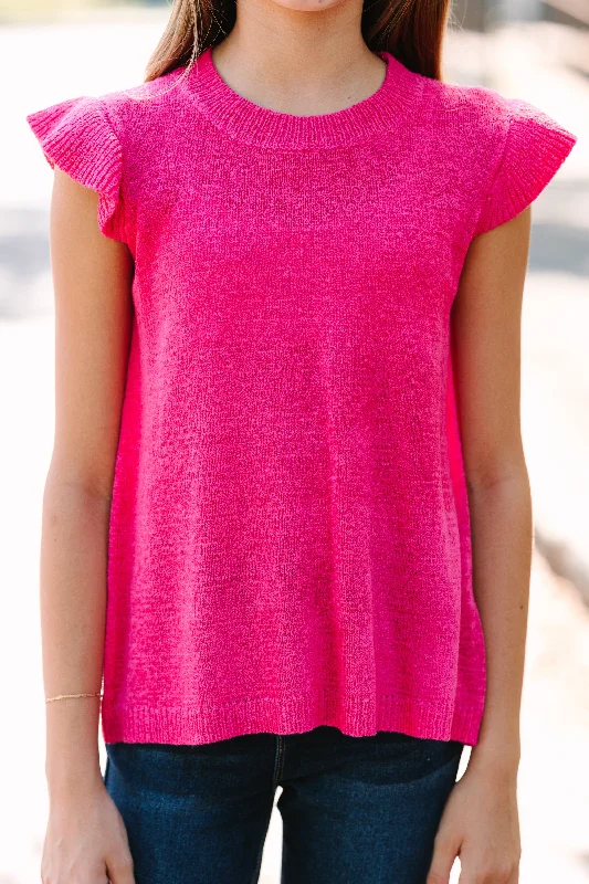 Girls: Certain Joy Fuchsia Knit Top