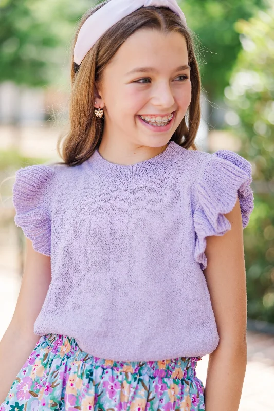 Girls: Certain Joy Lavender Purple Knit Top