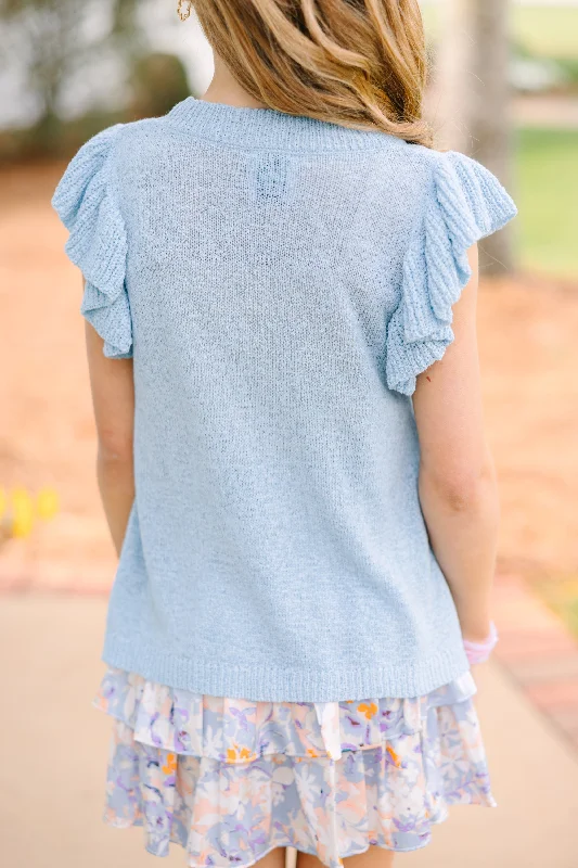 Girls: Certain Joy Light Blue Knit Top