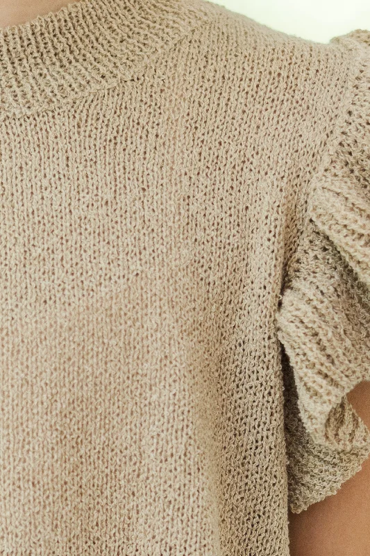 Girls: Certain Joy Taupe Brown Knit Top