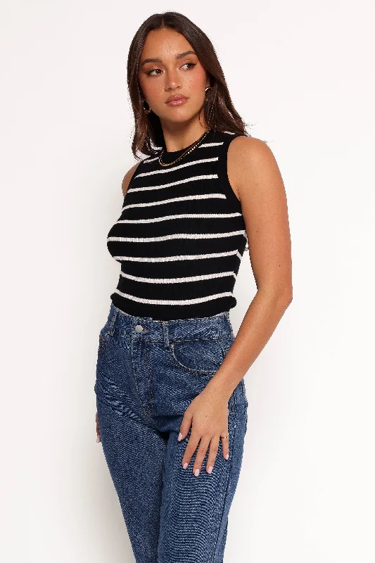 Margot Knit Top - Black Stripe