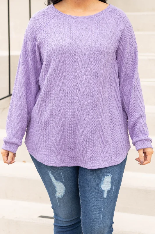 Slouchy Cableknit, Lavender