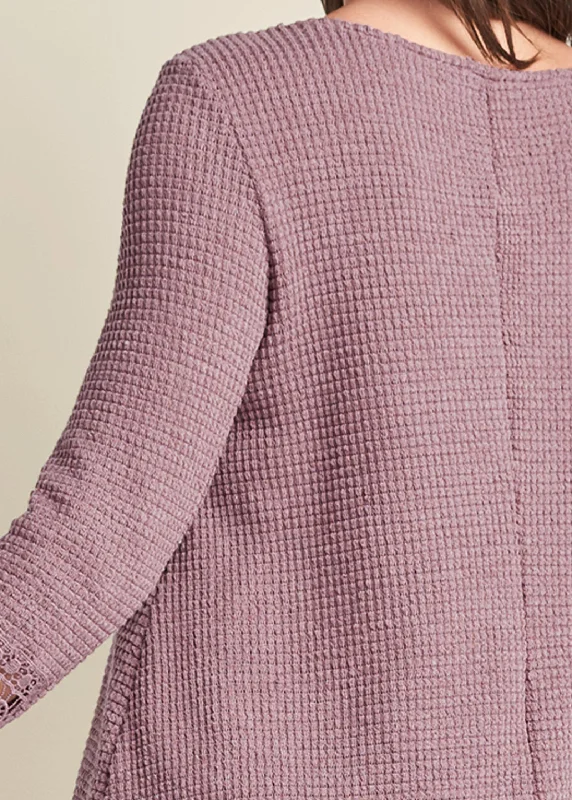 Casual waffle knit top - Mauve