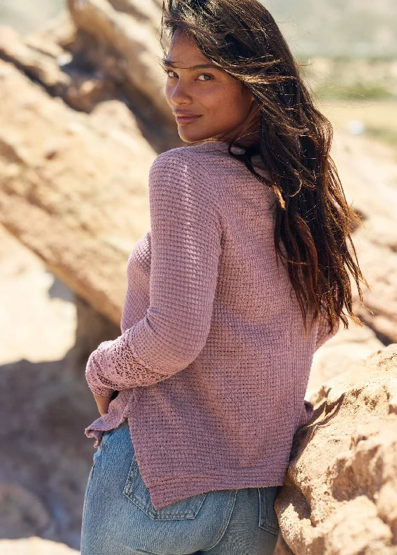 Casual waffle knit top - Mauve