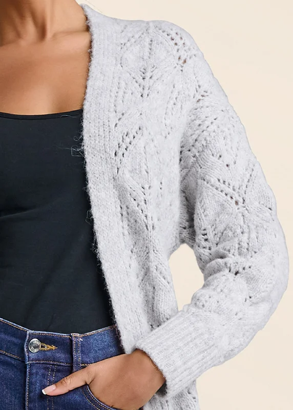 Cozy open knit duster - Heather Grey