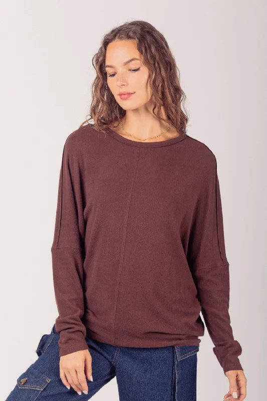 Dolman Sleeve Oversized Comfy Knit Top