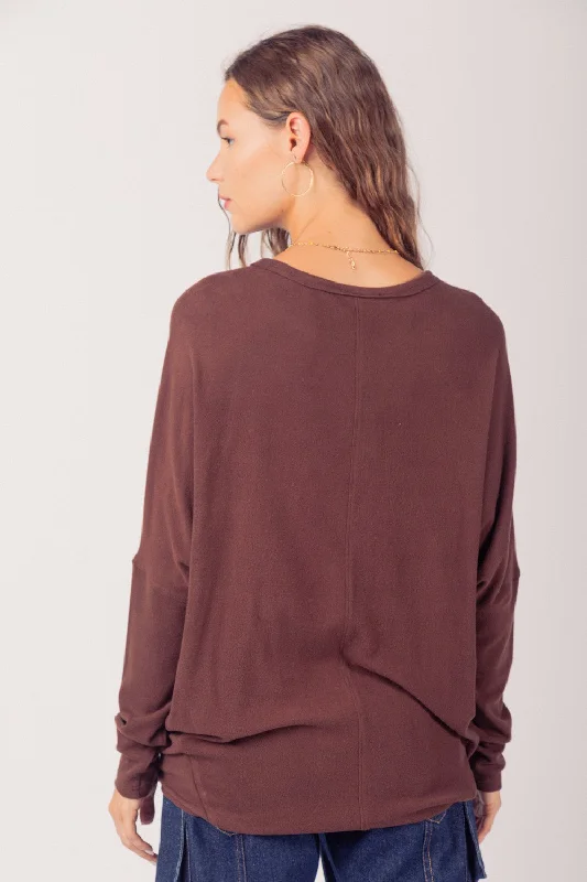 Dolman Sleeve Oversized Comfy Knit Top