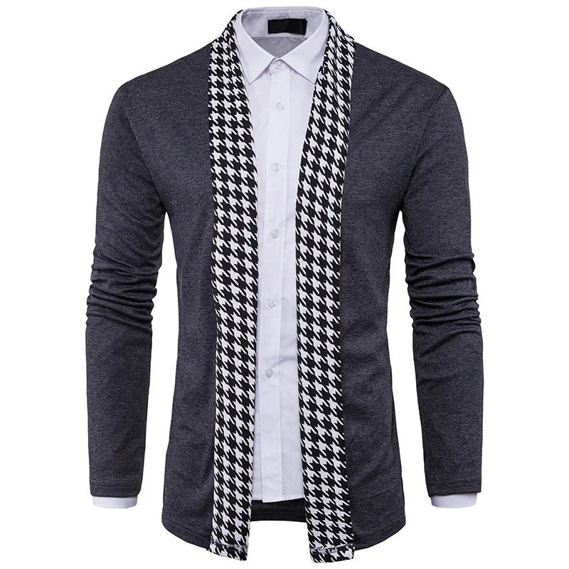 Men's Houndstooth Casual Knitwear Plus Size