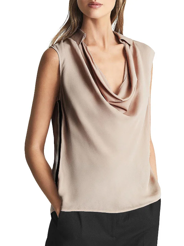 Ameliee Womens Side Stripes Collar Pullover Top