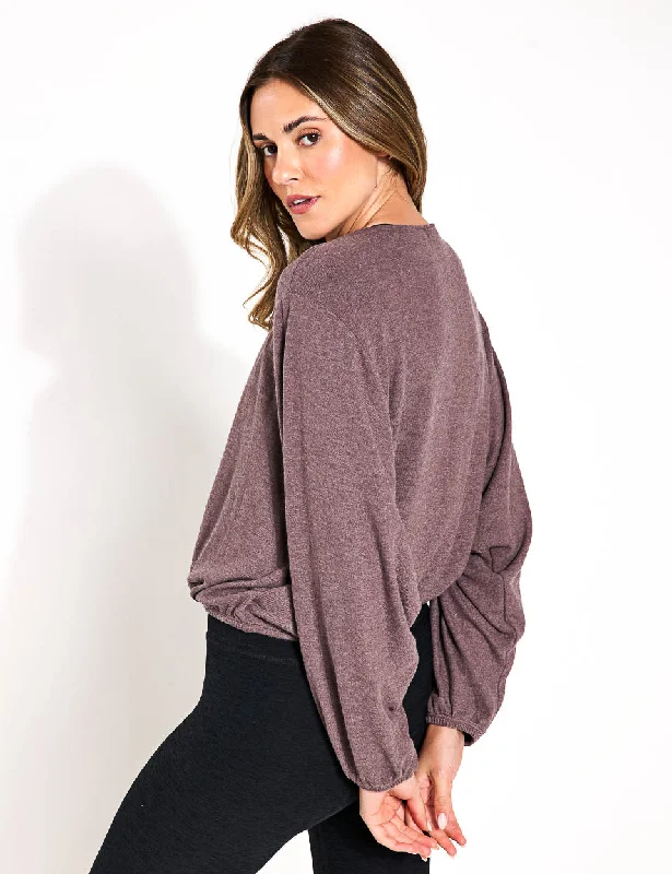 Wrapped Up Pullover - Heathered Truffle