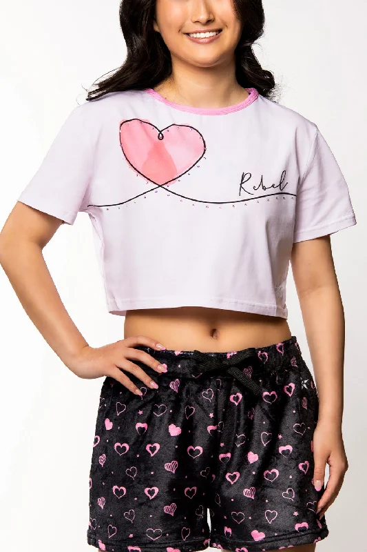 Cropped Tee in Pink Crush