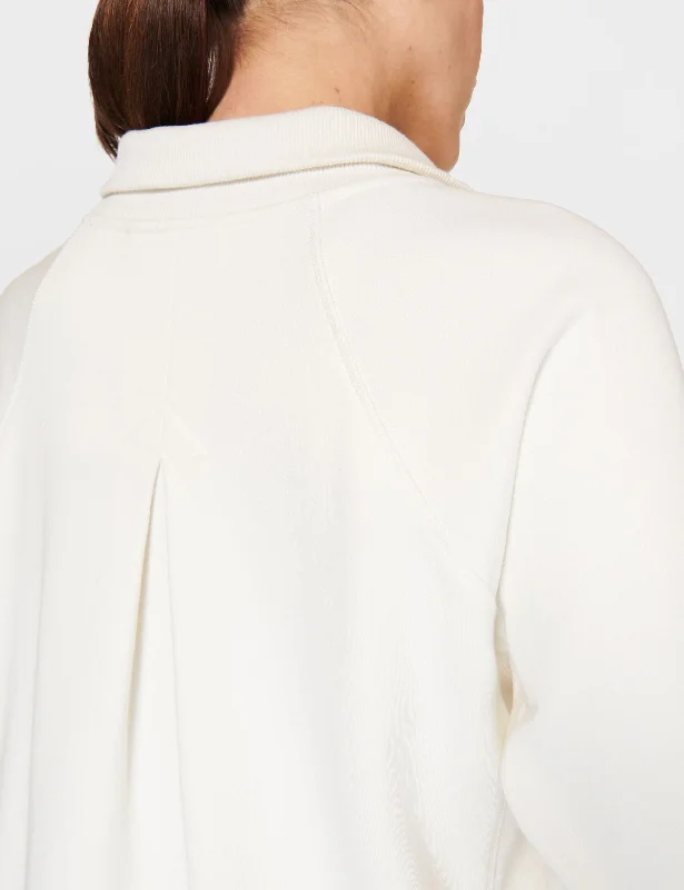 Revive Rib Half Zip Pullover - Lily White
