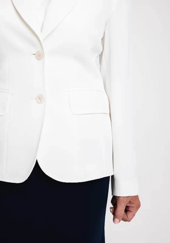 Christina Felix Single Breasted Tailored Blazer, White