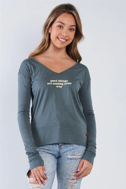 Kale Long Sleeve V-Neck 