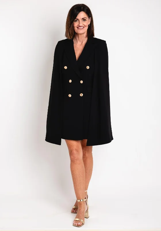 Serafina Collection Cape Sleeve Long Blazer, Black