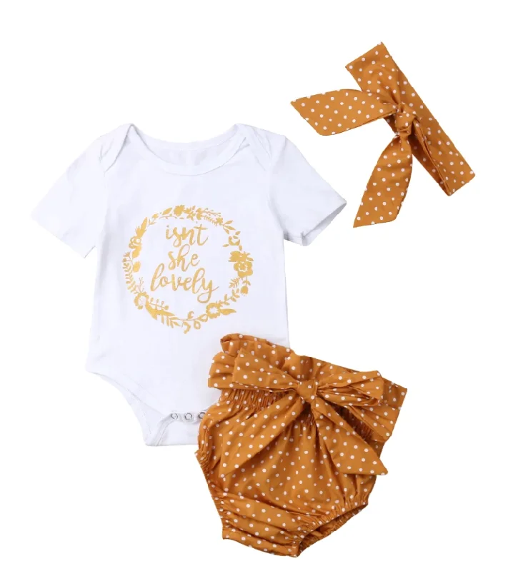 Isn't She Lovely Polka Dot Short & Headband Set